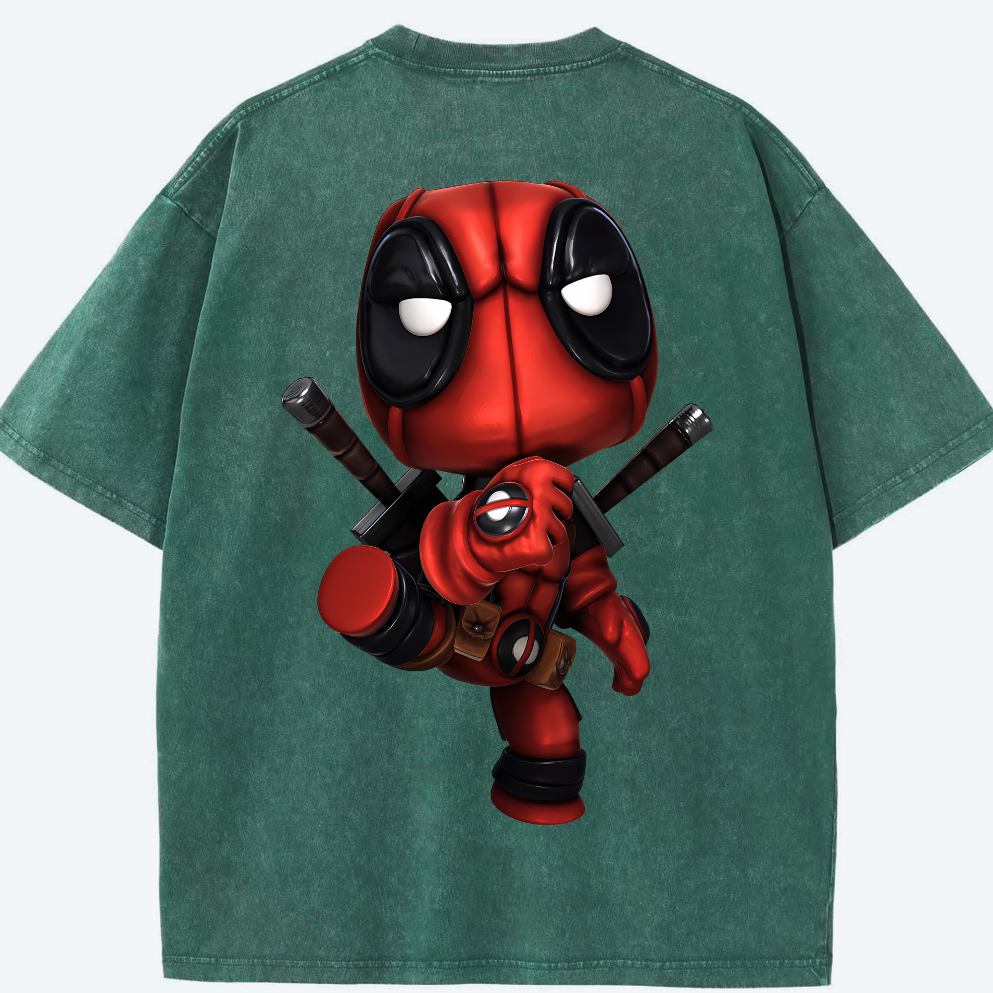 （画像用） Deadpool デッドプール 綿100% ヴィンテージ風 半袖Tシャツ（背面プリント）